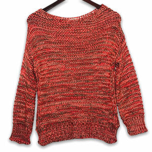 Zara Chunky Knit Sweater Orange Sz Small